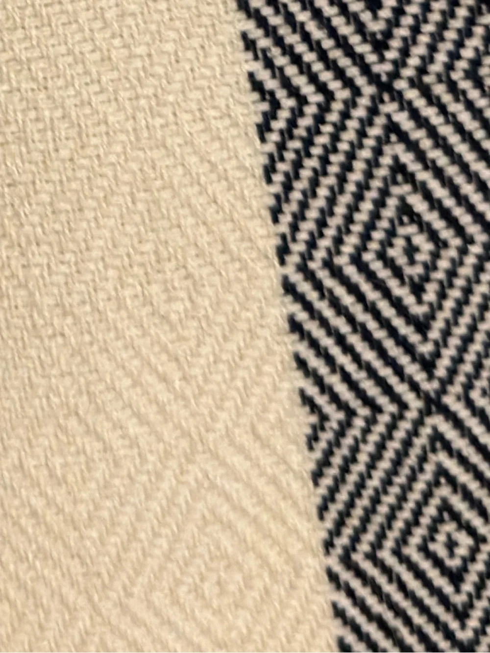 Elements by Erin Gates Neutral & Navy Diamond Throw Pillow Cover Tassels 22 x 22